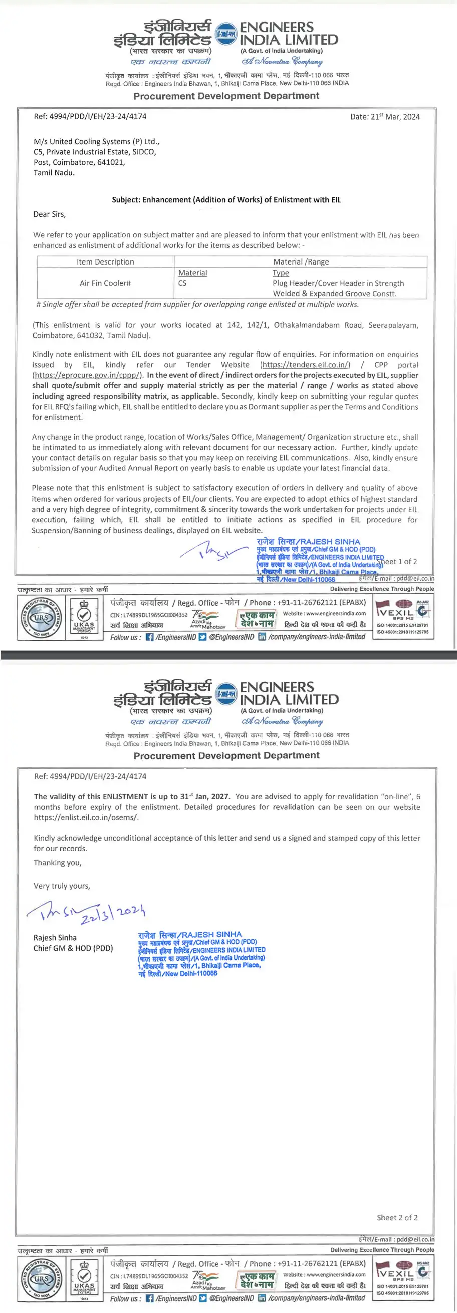 EIL Certificate - UNIT II