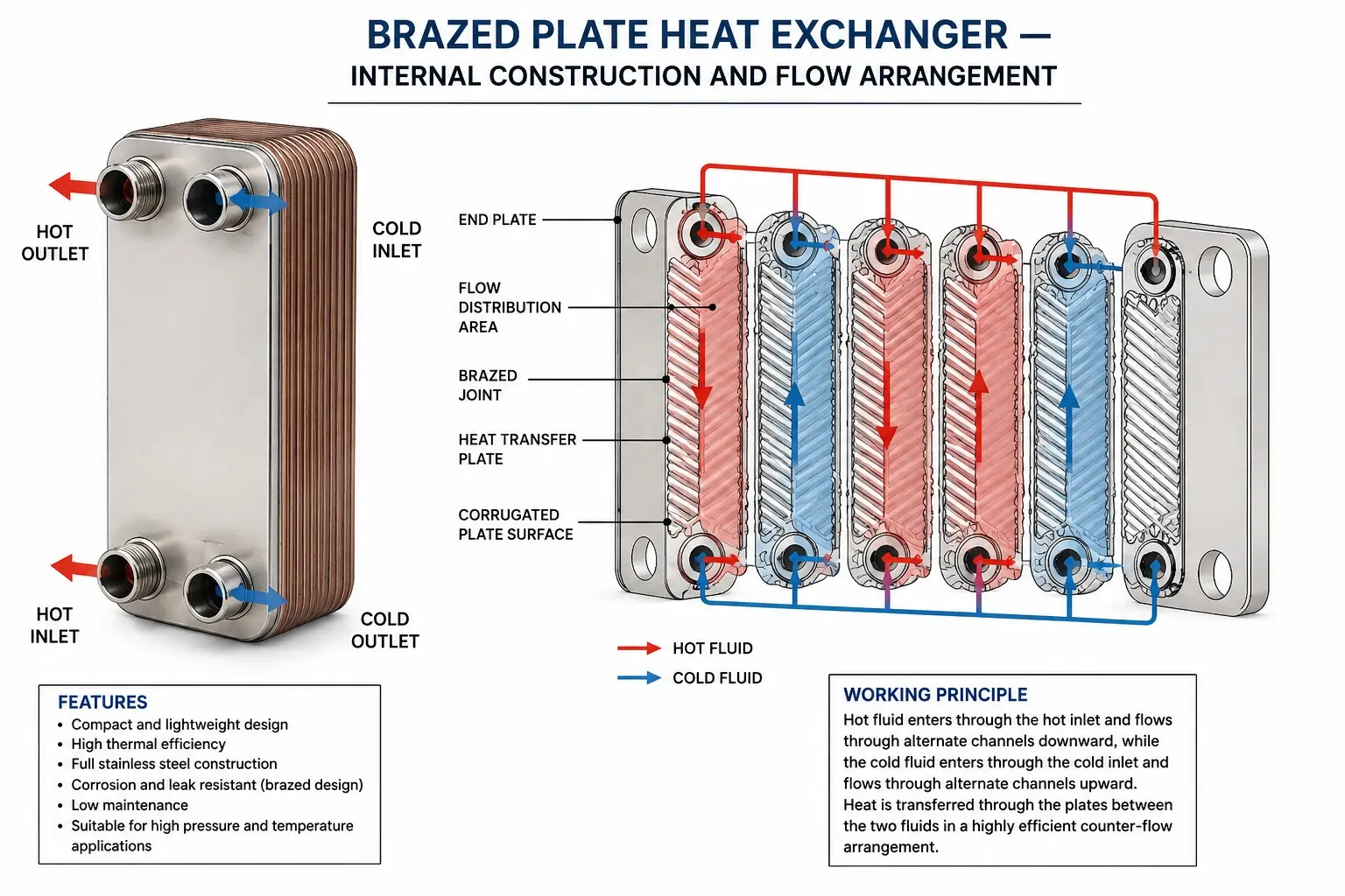 Brazed plate heat exchanger manufactured by United Heat Exchangers India