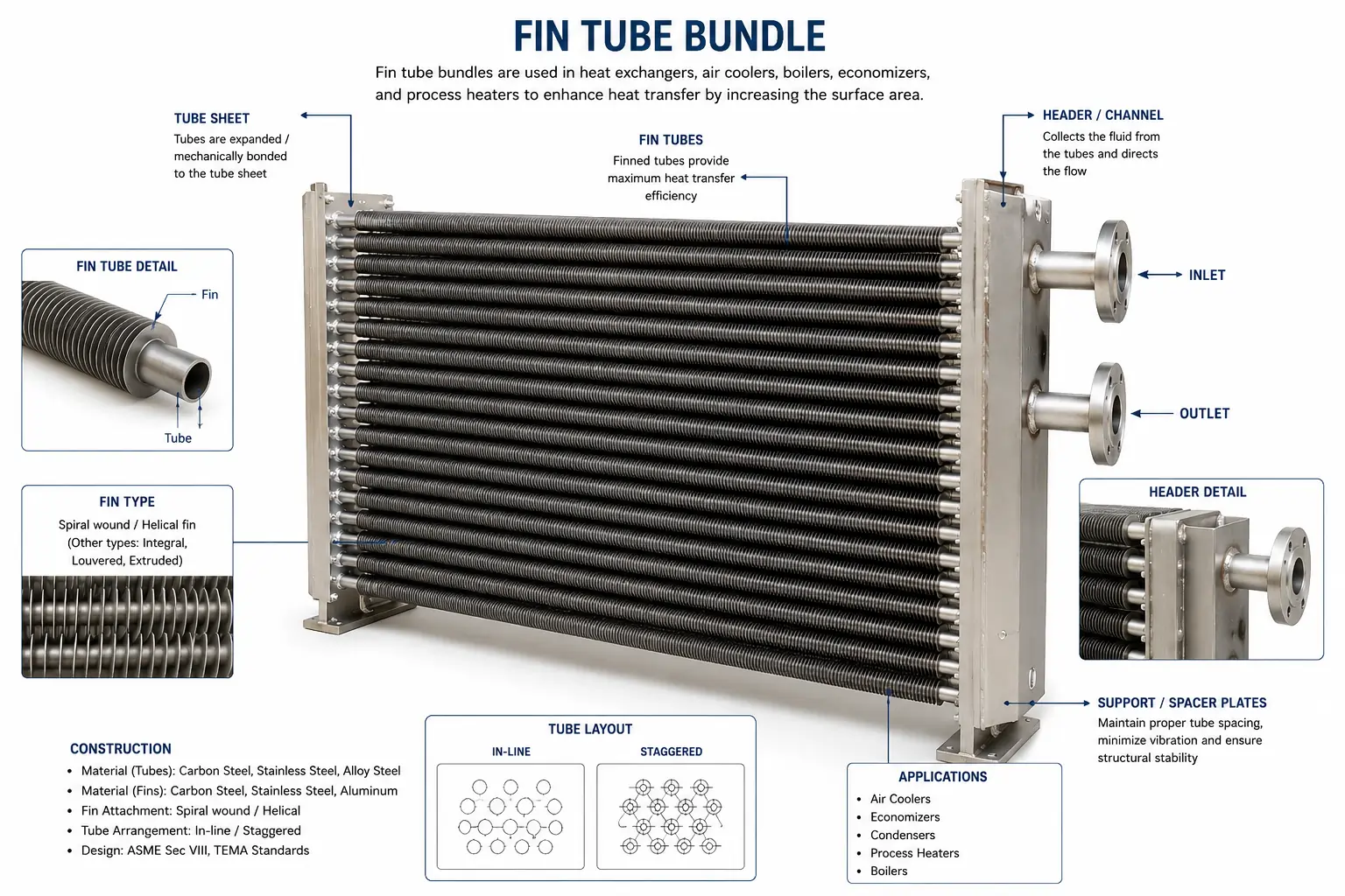 Fin Tube Bundle Components 
