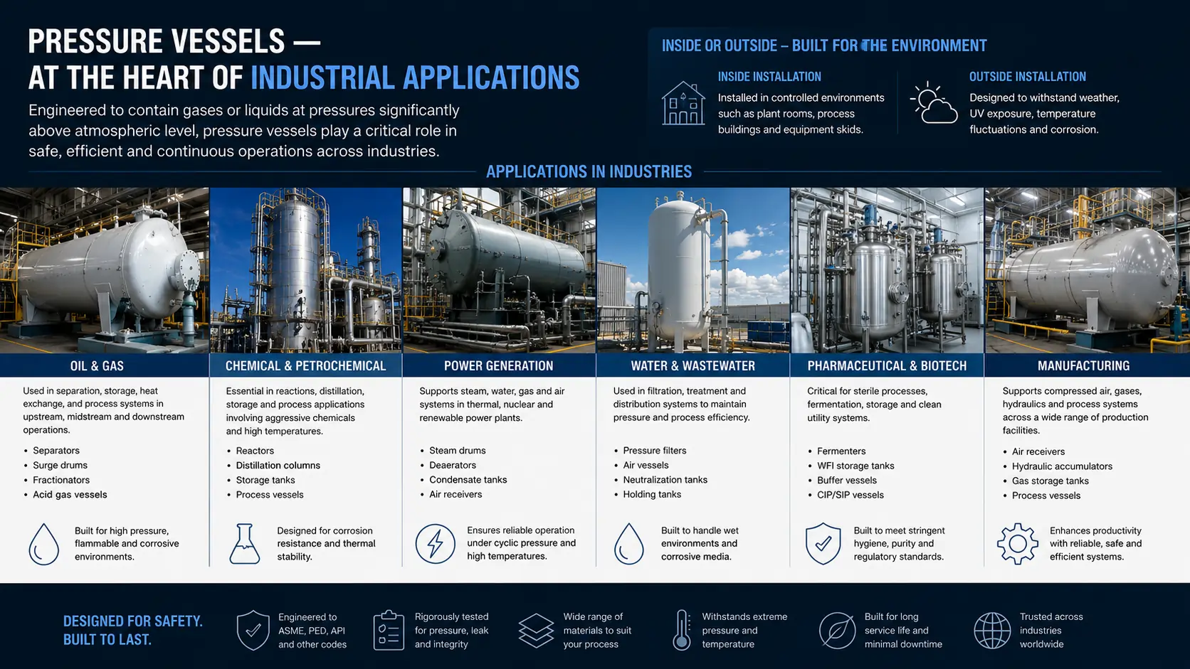 pressure vessels in industrial application