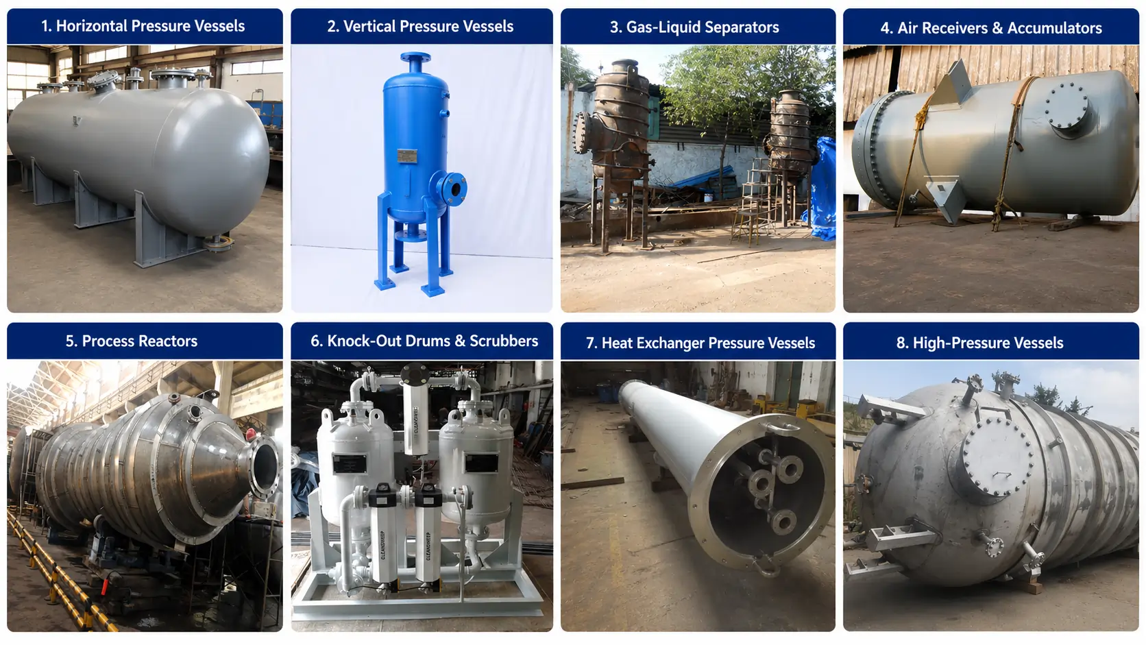Types of Pressure Vessels We Manufacture